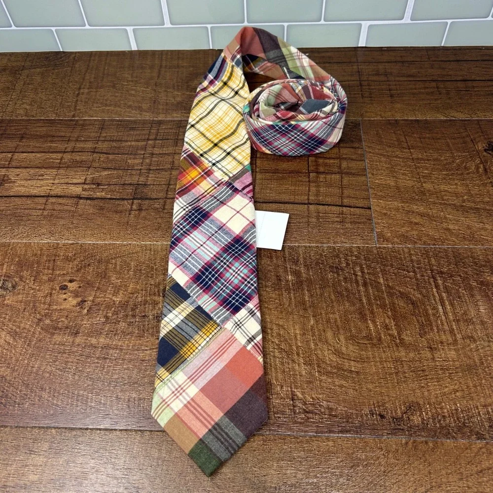 NWT: Mens J. Crew Madras Cotton Necktie